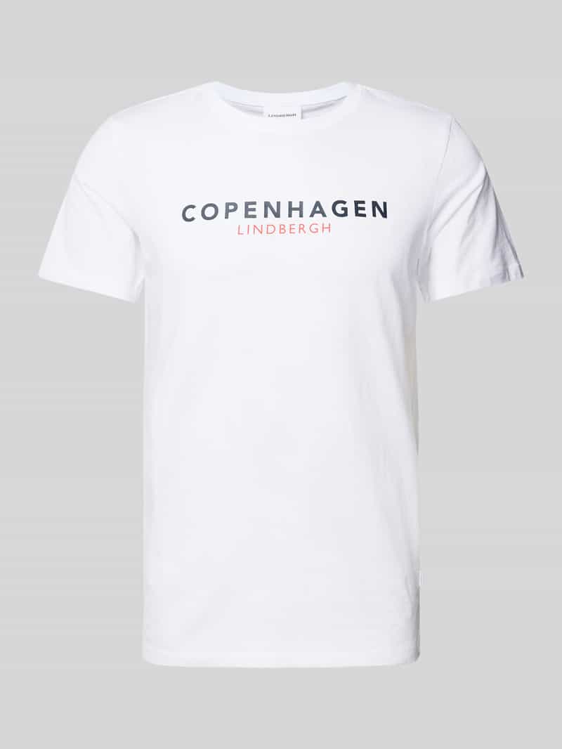 Lindbergh T-shirt met labelprint, model 'Copenhagen'