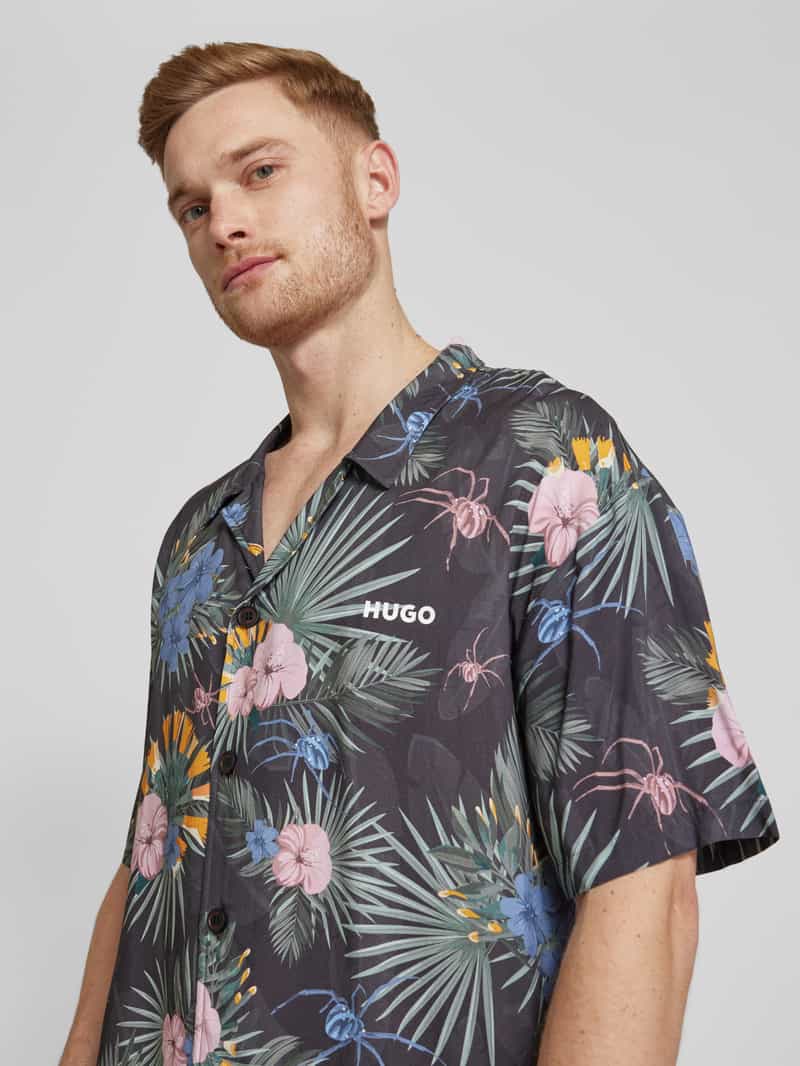 HUGO Relaxed fit vrijetijdsoverhemd van viscose model 'BEACH'