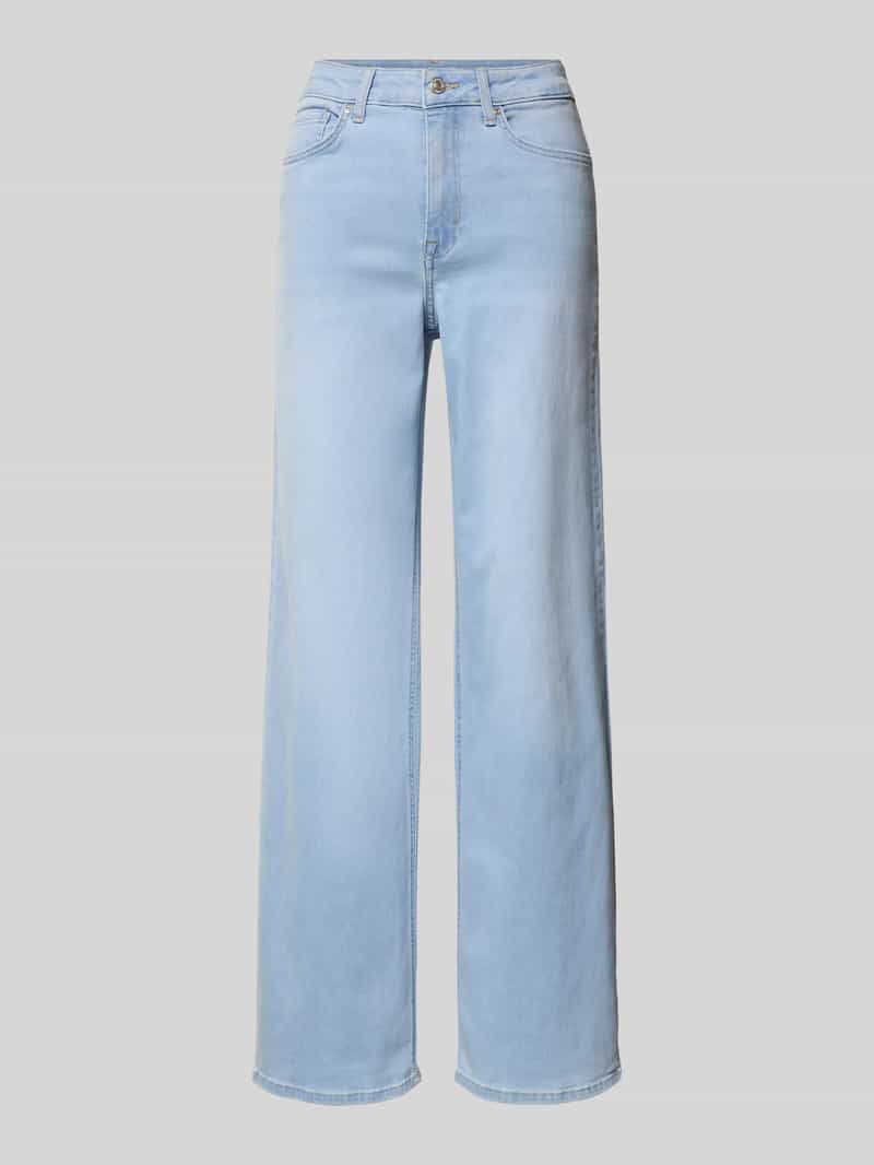 Wide leg-jeans van katoenmix model 'MADISON'