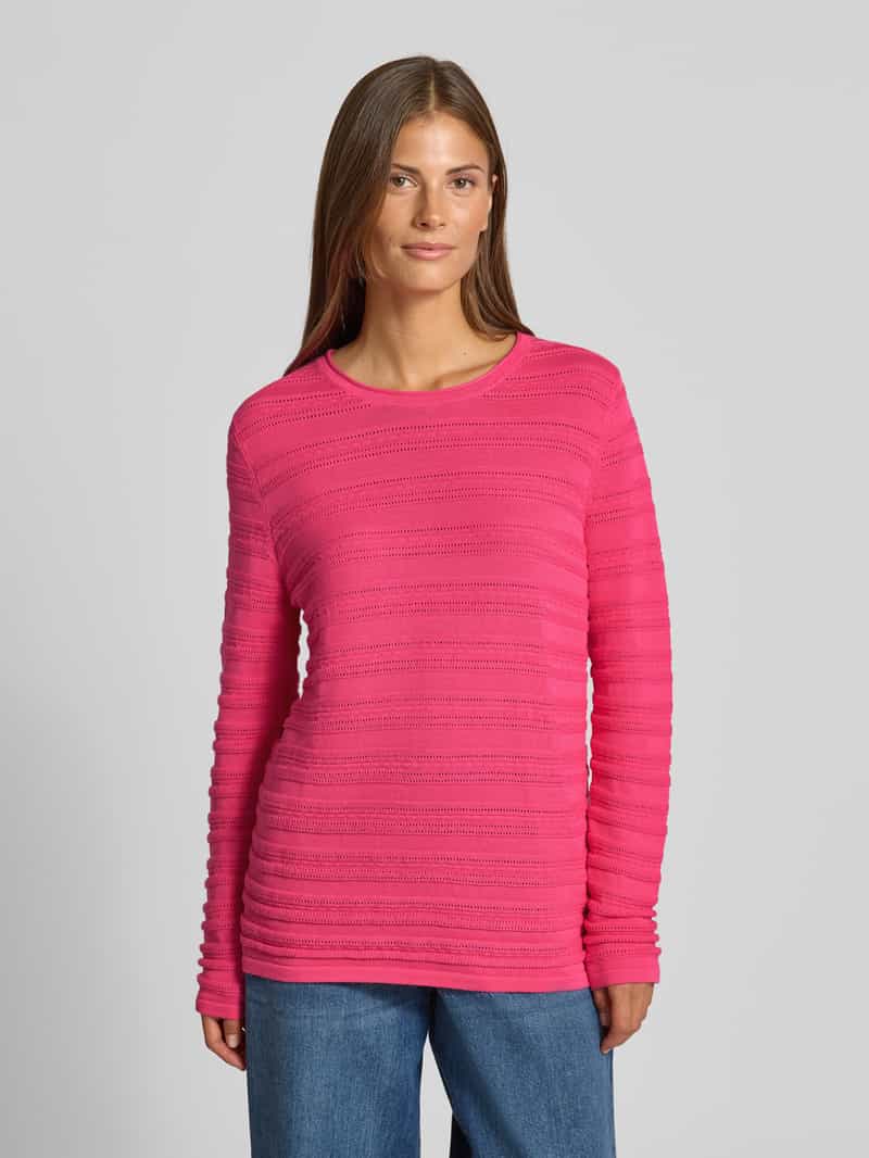 Christian Berg Woman regular fit pullover van puur katoen met brei-look