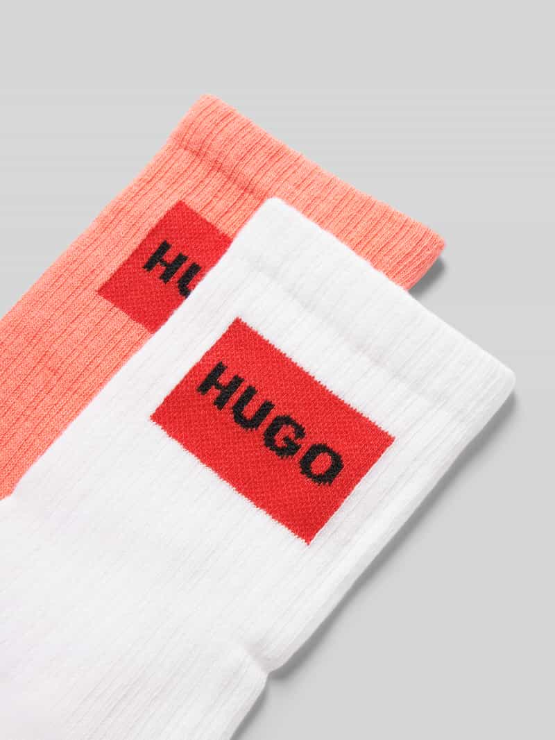 HUGO Sokken met labelprint in een set van 2 paar
