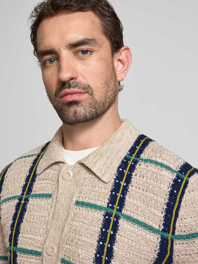 Marc O'Polo Regular fit gebreid jack van katoenmix