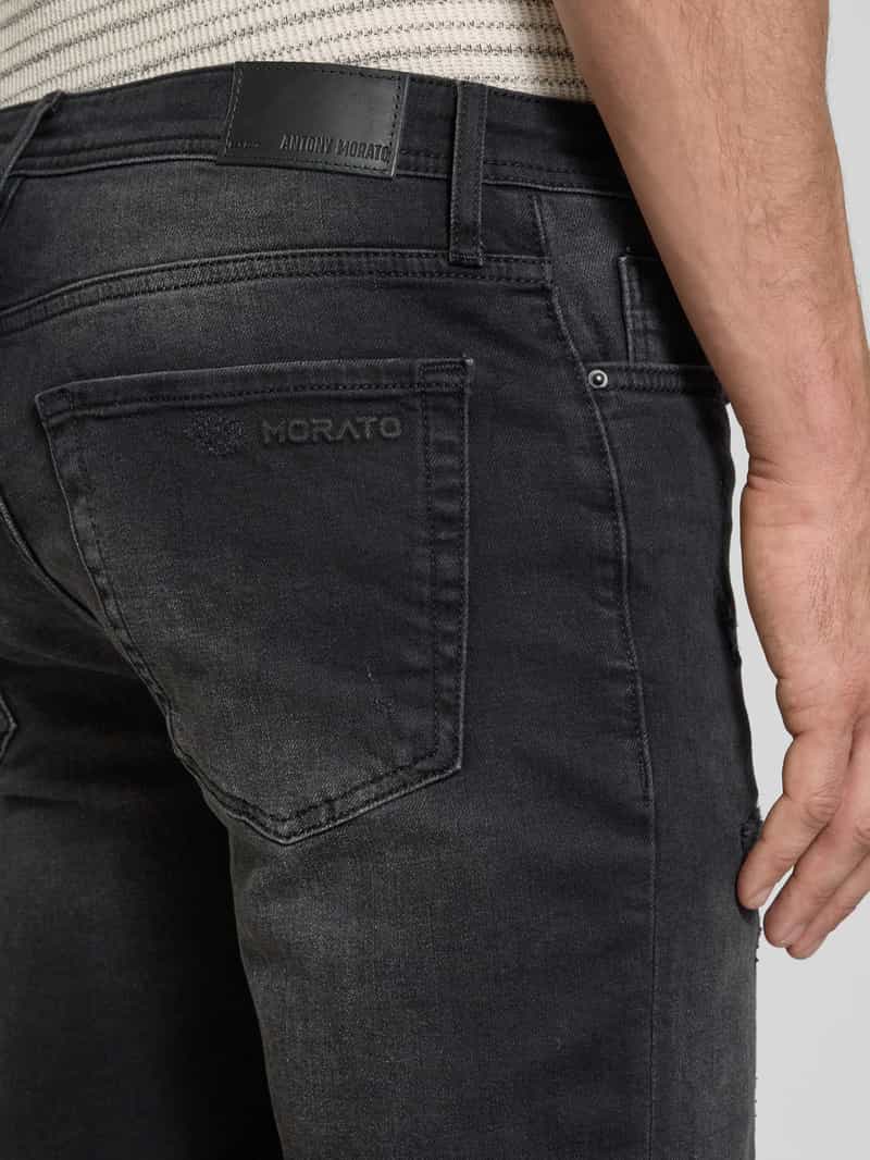 Antony Morato Skinny fit korte jeans in destroyed-look