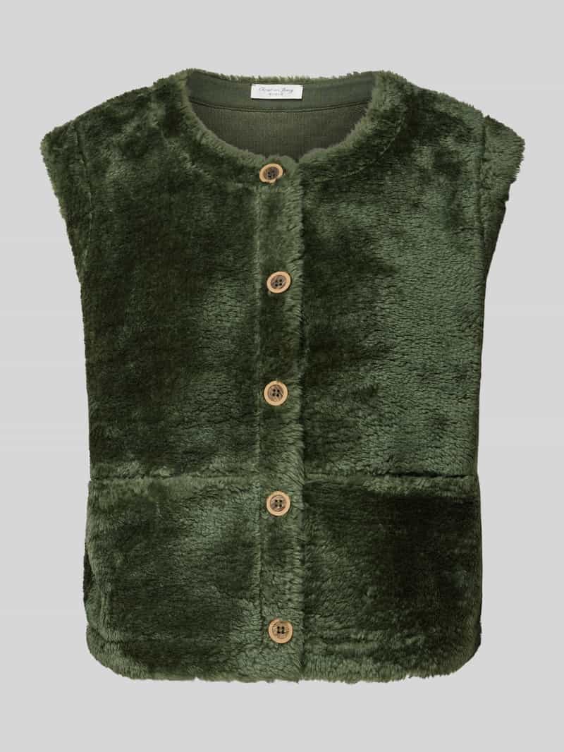 Christian Berg Woman Gilet van imitatiebont met ronde hals