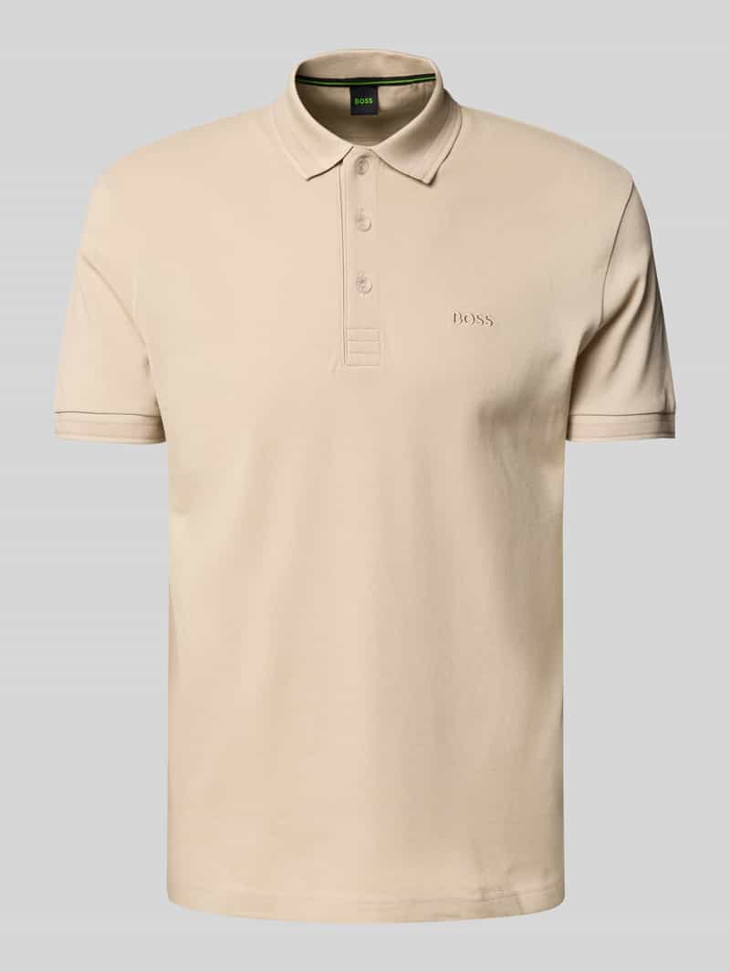 BOSS Green Regular fit poloshirt met labelstitching model 'PADDY'