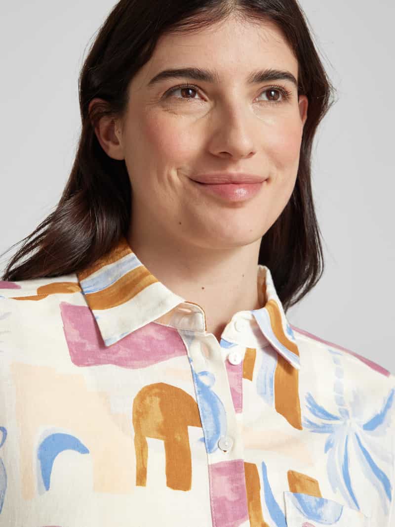 Christian Berg Woman Selection Regular fit linnen overhemd met borstzak