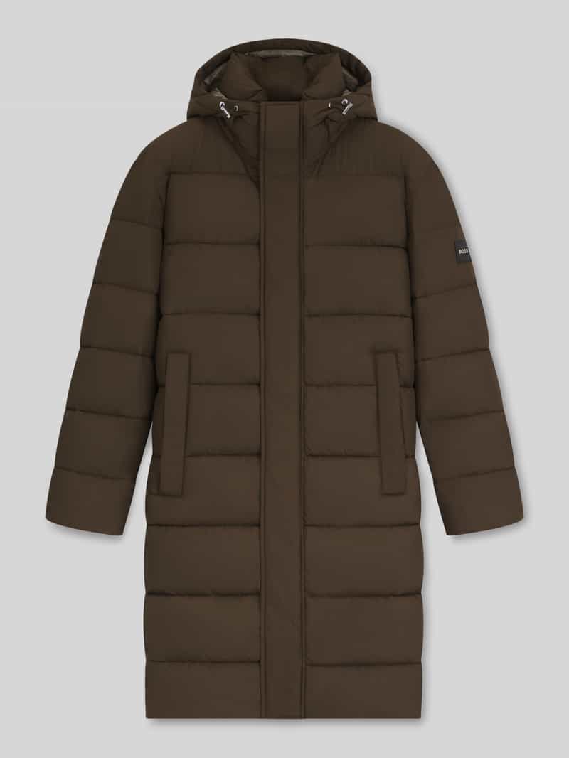 Boss Regular fit gewatteerde lange jas met tweewegsritssluiting model 'CENUTO'
