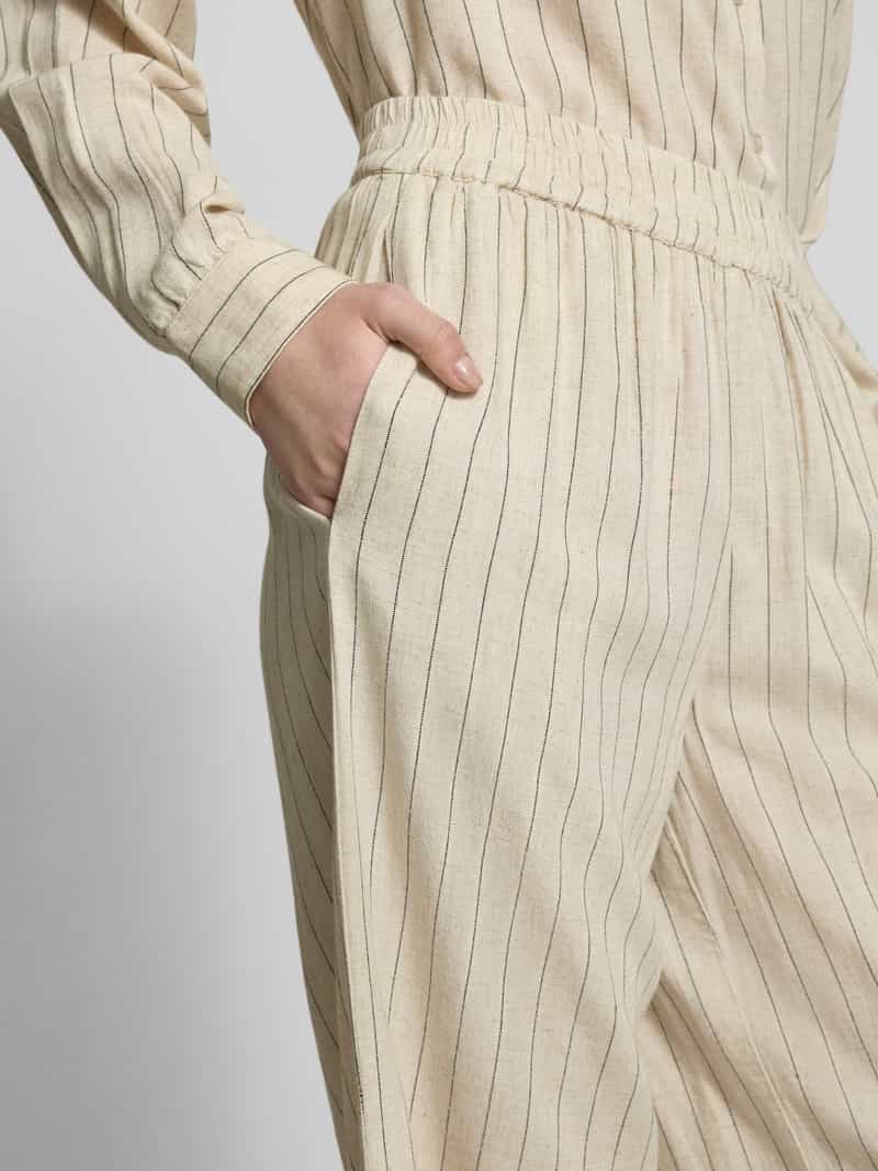 Pieces Loose fit culotte van een mix van viscose en linnen model 'PIA'