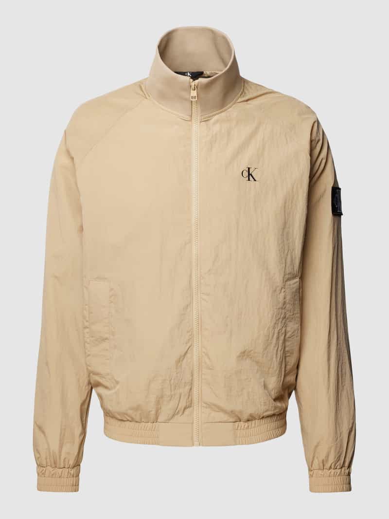 Calvin Klein Jeans Sweatjack met labelpatch model 'HARRINGTON'