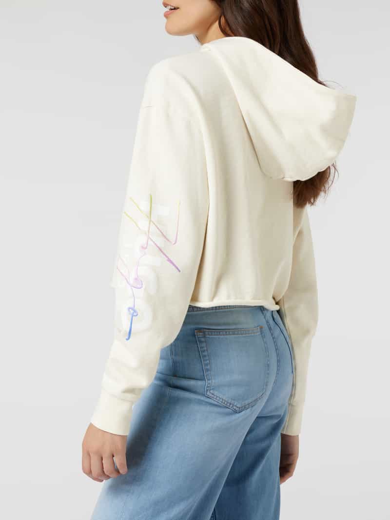 HUGO Korte hoodie met labelstitching model 'Dangaya'
