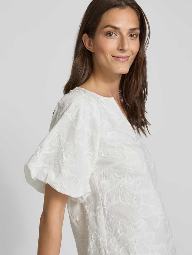 comma Relaxed fit blouseshirt met all-over borduursel