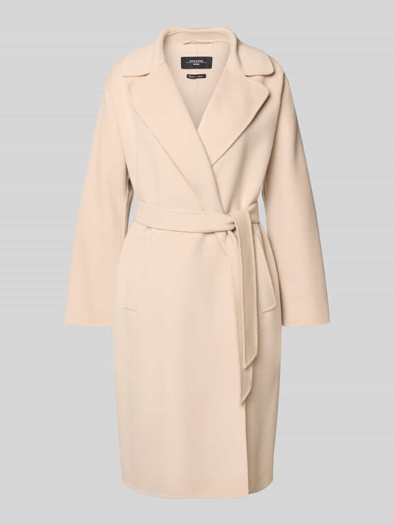 Regular fit lange wollen jas van scheerwolmix model 'CIVADA'