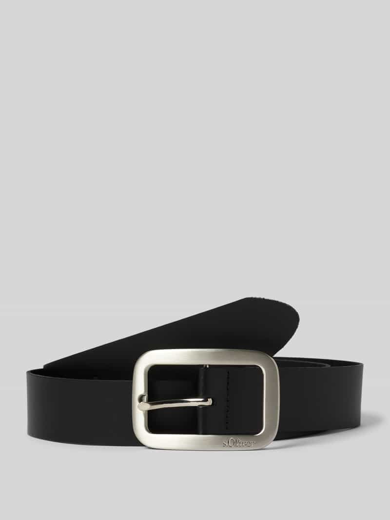 s.Oliver RED LABEL Leren riem met rechthoekige gespsluiting en logodetails