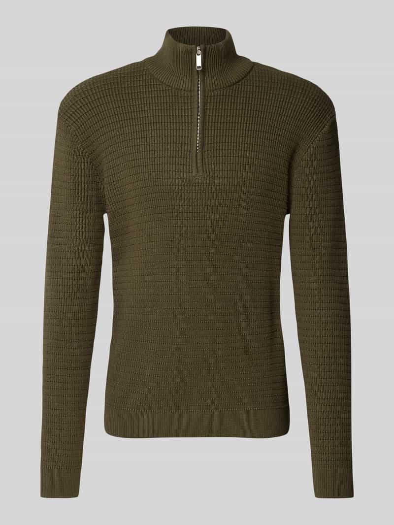 Selected Homme Gebreide pullover met opstaande kraag model 'THEO'