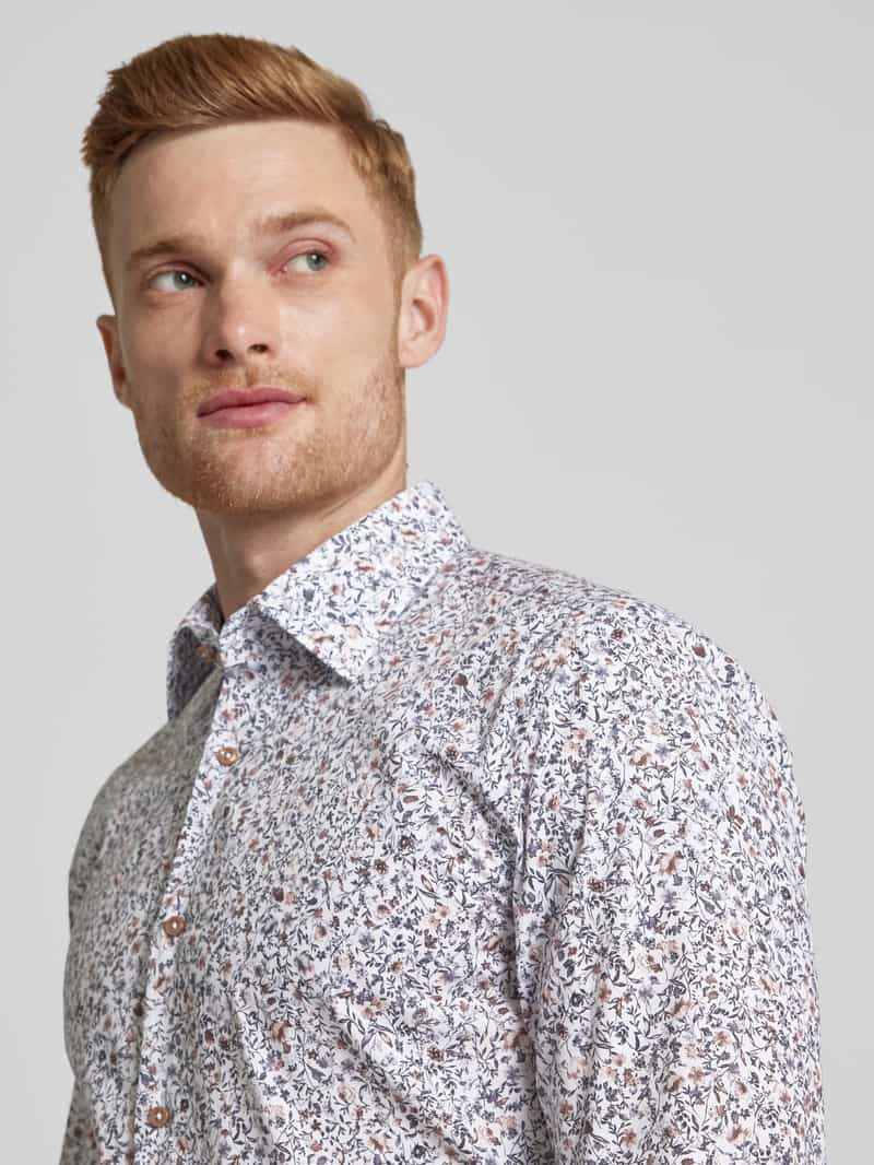 Boss Slim fit zakelijk overhemd met kentkraag model 'Hank'