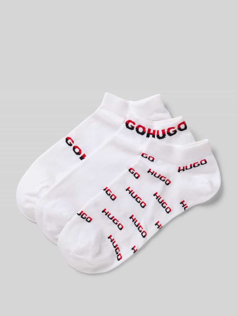 HUGO Sneakersokken met labeldetail in een set van 3 paar