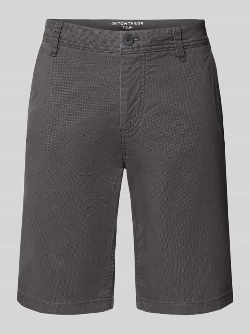 Tom Tailor Slim fit bermuda van katoenmix