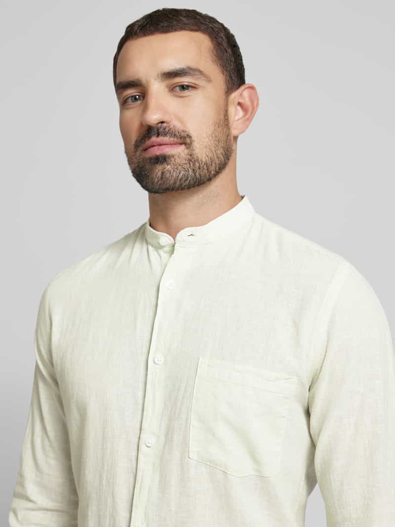 lindbergh Slim fit linnen overhemd met geweven motief