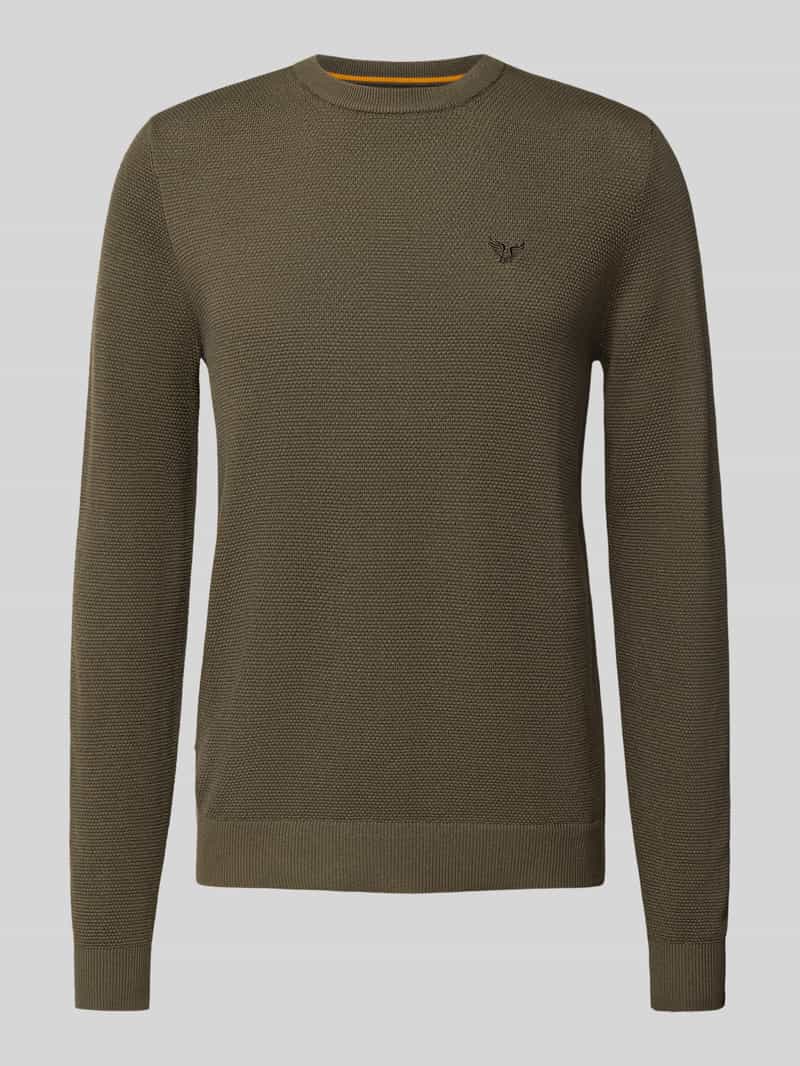 PME Legend Gebreide pullover met logostitching model 'Ricecorn'