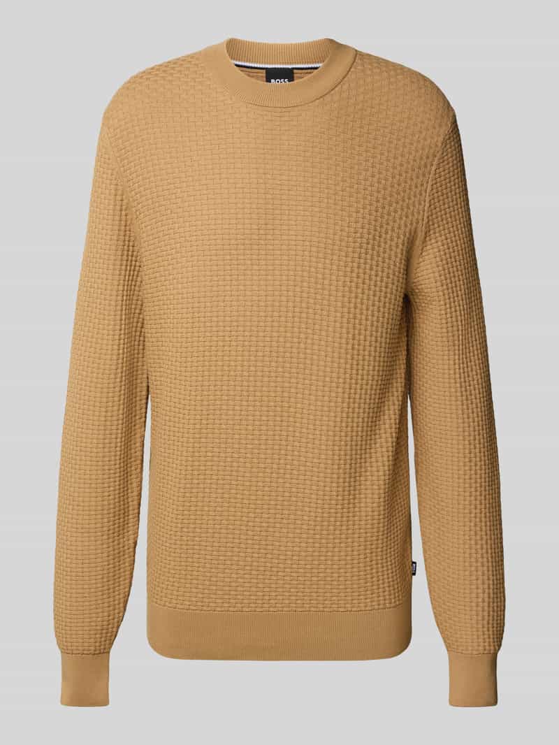Boss Regular fit gebreide pullover van zuiver katoen