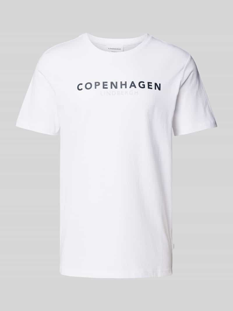 Lindbergh T-shirt met labelprint met statement, model 'EARN'