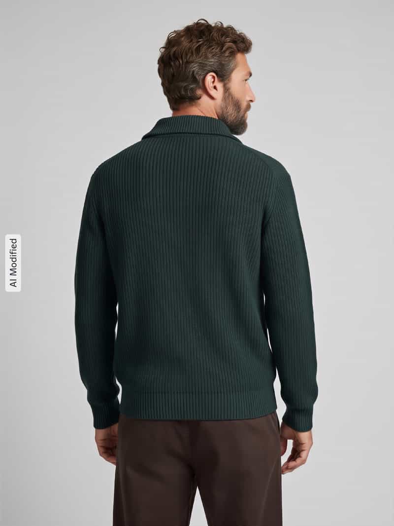 Selected Men Heren Truien & Vesten Slmdry Ls Knit Half Zip - Donkergroen, foto 3