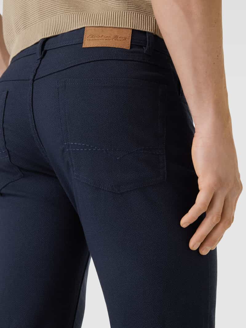 Christian Berg Men Regular fit stoffen broek met structuurmotief