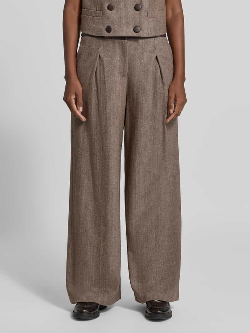 Armani Exchange wide leg broek van scheerwolmix met steekzakken