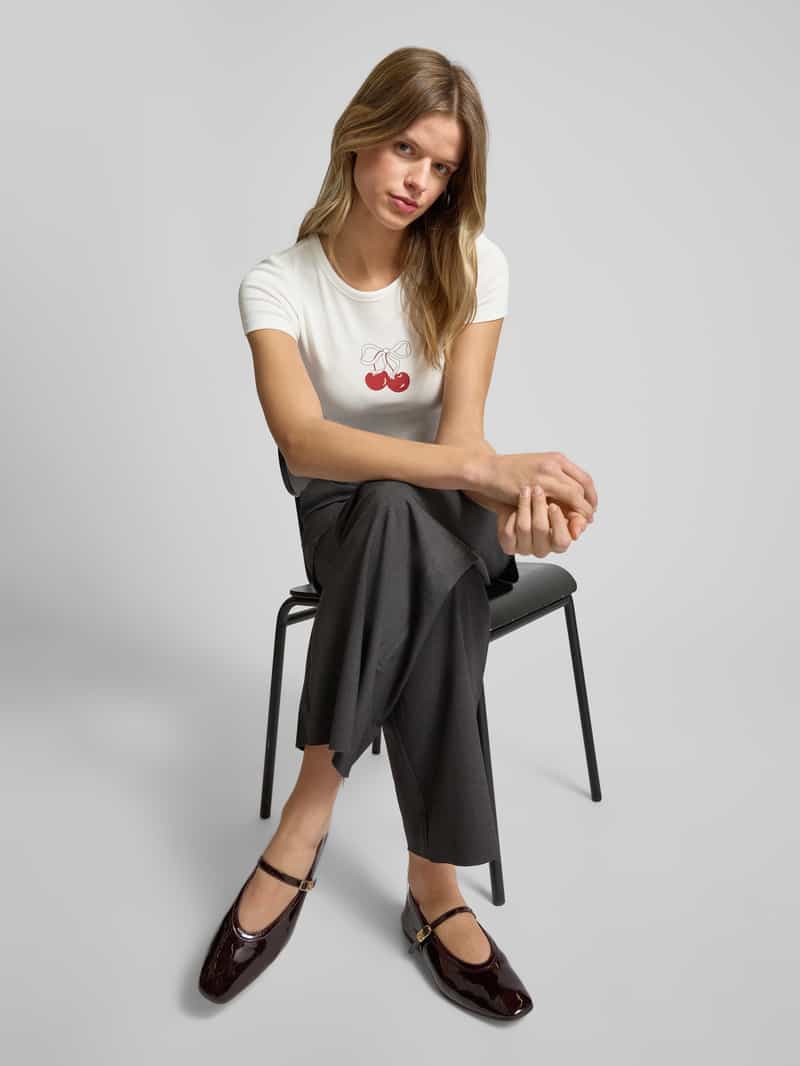 Gina Tricot Slim fit T-shirt met motiefprint