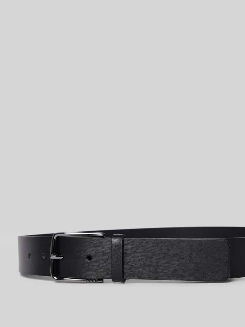 HUGO Leren riem met label in reliëf model 'Gerik'