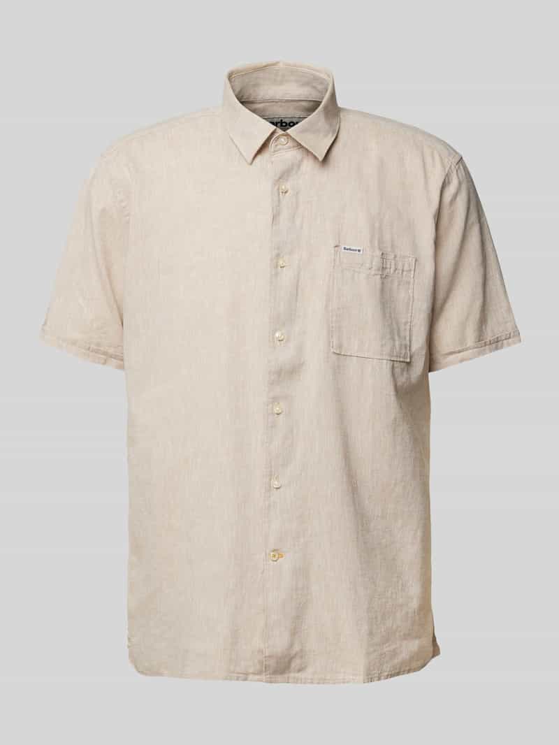 Barbour Regular fit linnen overhemd met borstzak model 'Nelson'