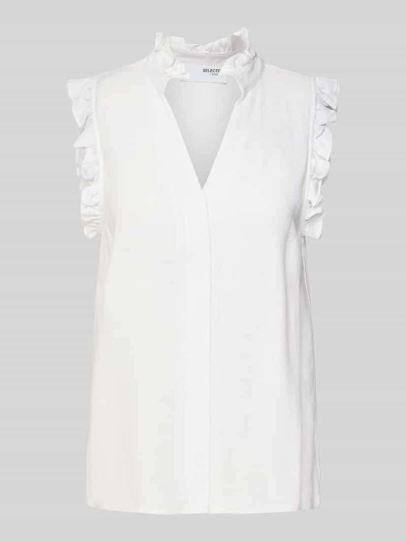 Selected Femme Blousetop van een mix van viscose en linnen model 'VIVA'