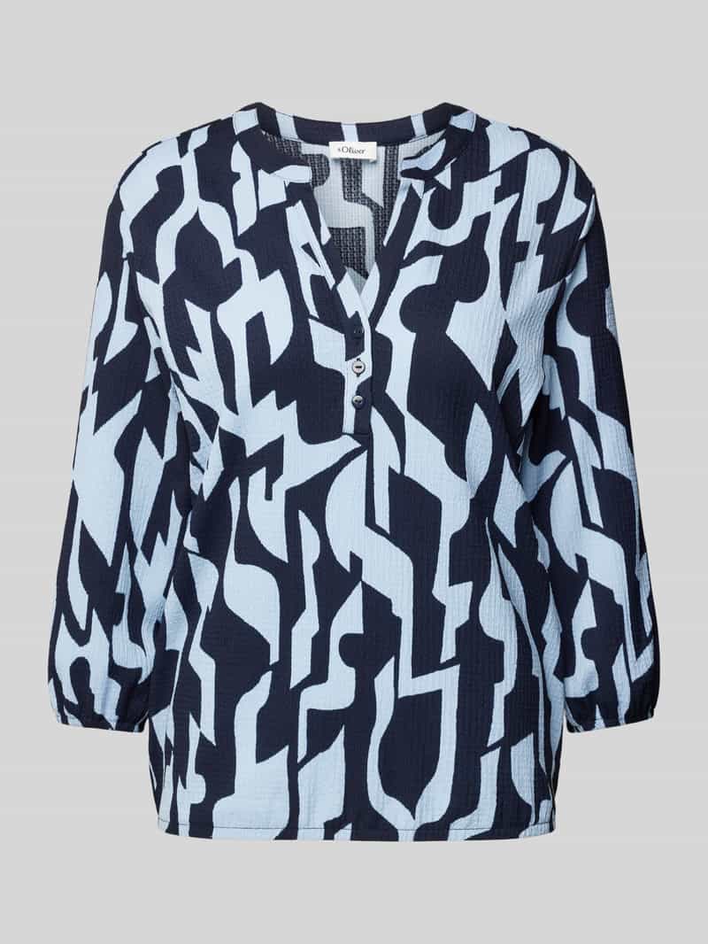 s.Oliver RED LABEL Loose fit blouseshirt met crêpestructuur en 3 4-mouwen