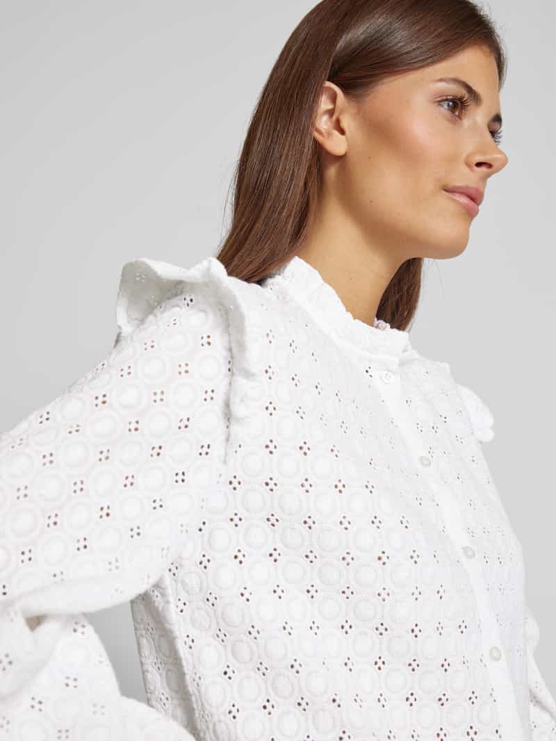 Jake*s Casual Regular fit blouse met broderie anglaise