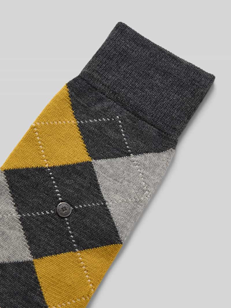 Burlington Sokken van scheerwolmix met labeldetail