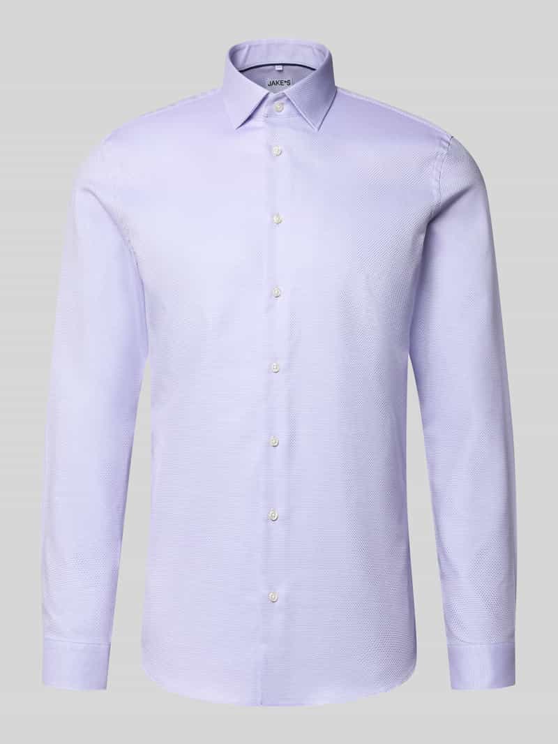 Jake*s Slim fit zakelijk overhemd met structuurlook