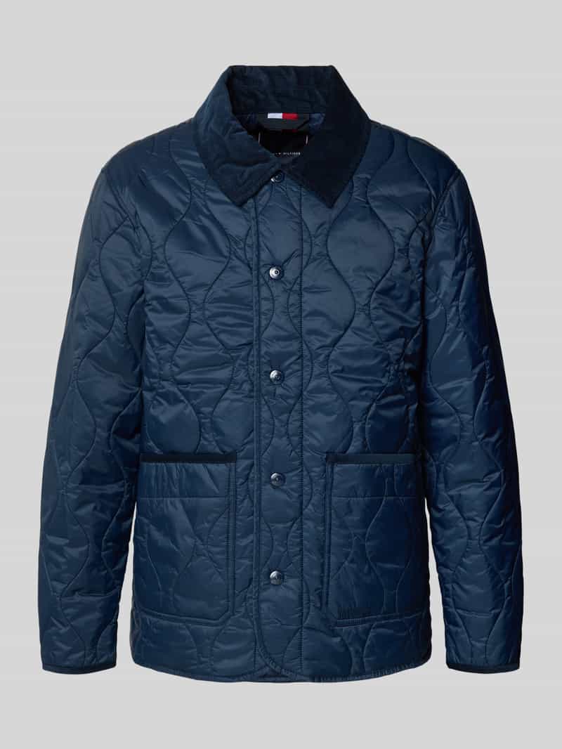 Tommy Hilfiger Regular fit gewatteerd jack met corduroy kraag