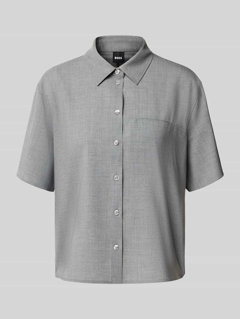 Boss Comfort fit overhemdblouse van pure scheerwol