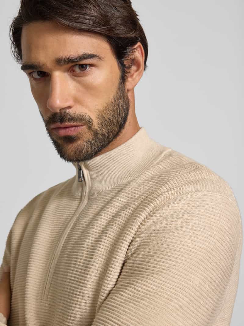 OLYMP Level Five Gebreide pullover met schipperskraag