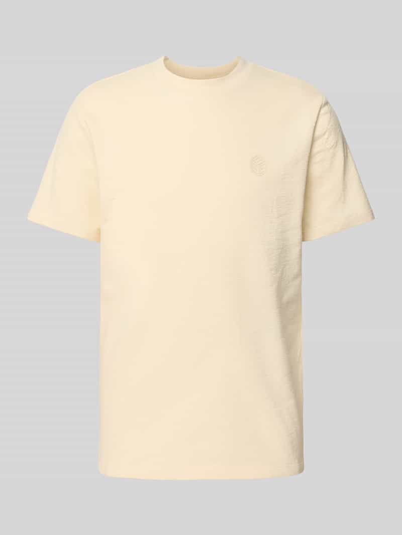 Blend T-shirt met geribde ronde hals