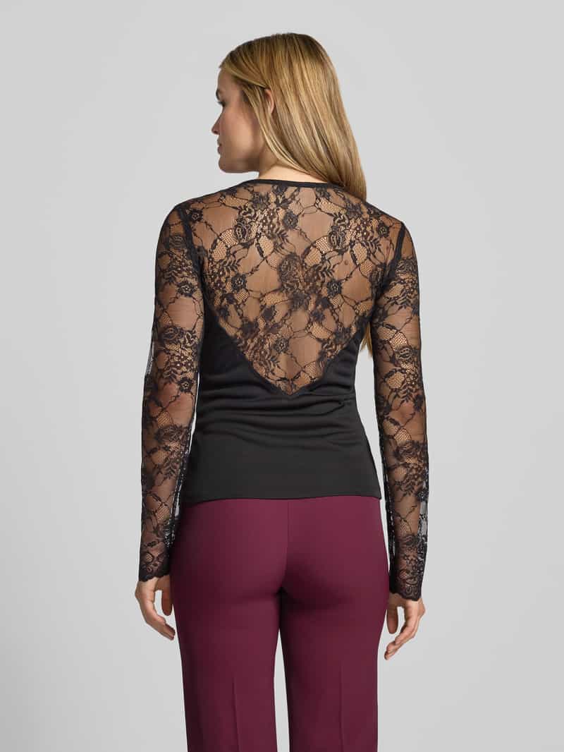 RINASCIMENTO Slim fit shirt met lange mouwen met kant