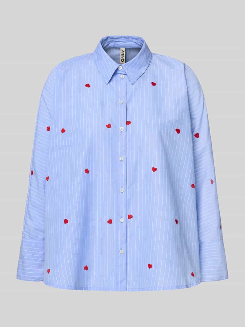 Only Regular fit blouse met lange mouwen en motiefstitching 'NEW LINA GRACE'