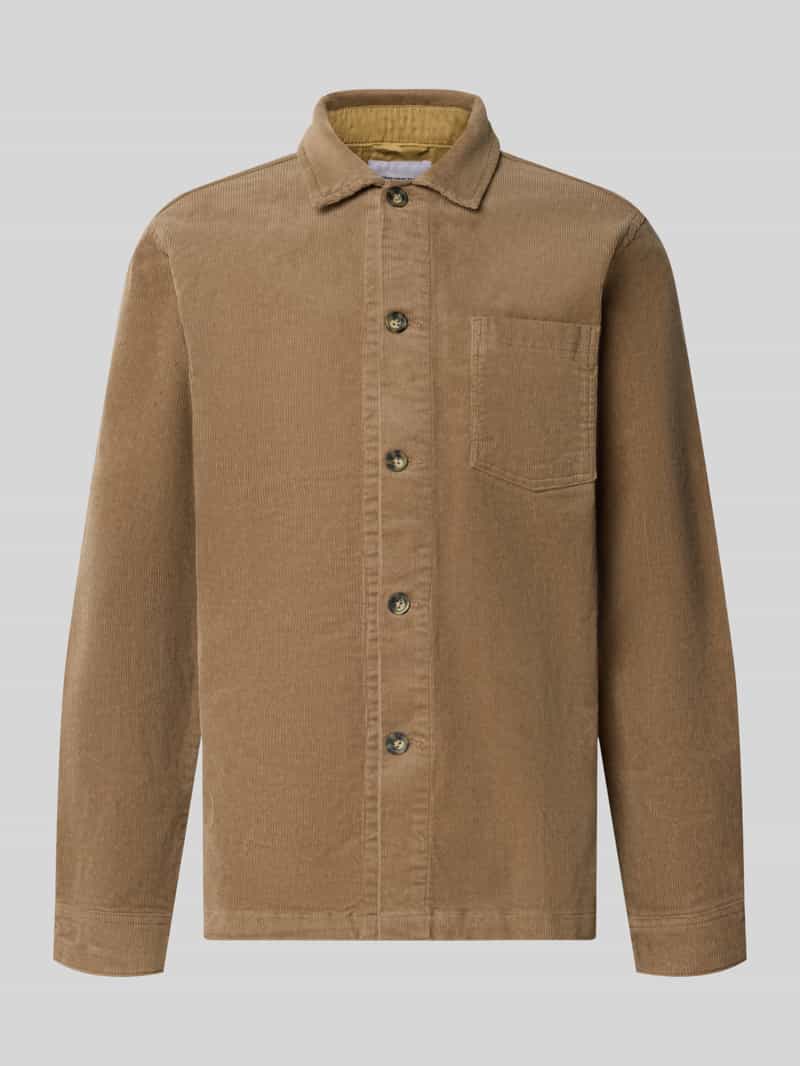Lindbergh Modern fit overhemdjack met borstzak model 'Superflex'