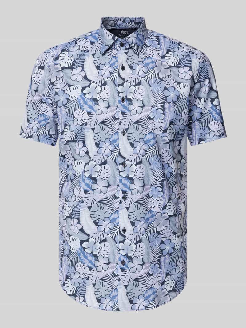 Jake*s Slim fit zakelijk overhemd met all-over print