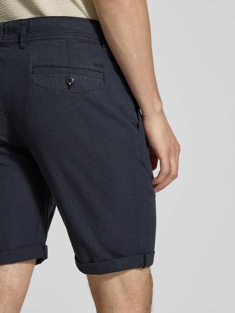 MCNEAL Regular fit korte linnen broek met tunnelkoord