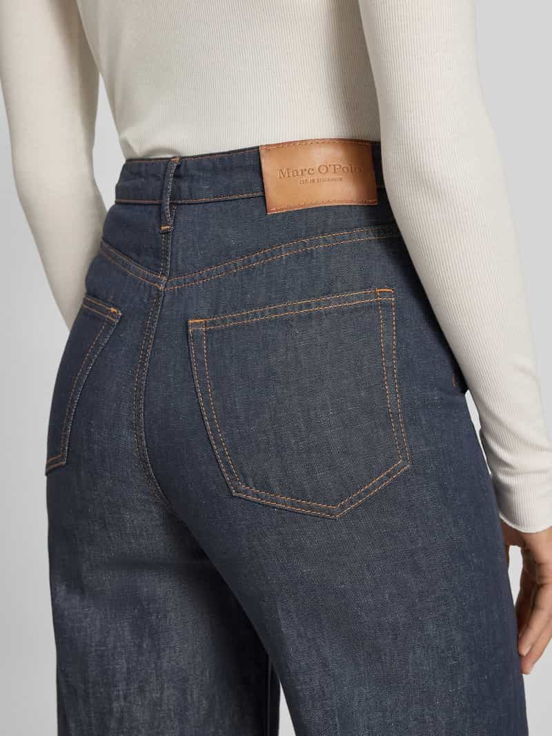 Marc O'Polo Loose fit jeans van een mix van katoen en linnen model 'TOLVA LONG'