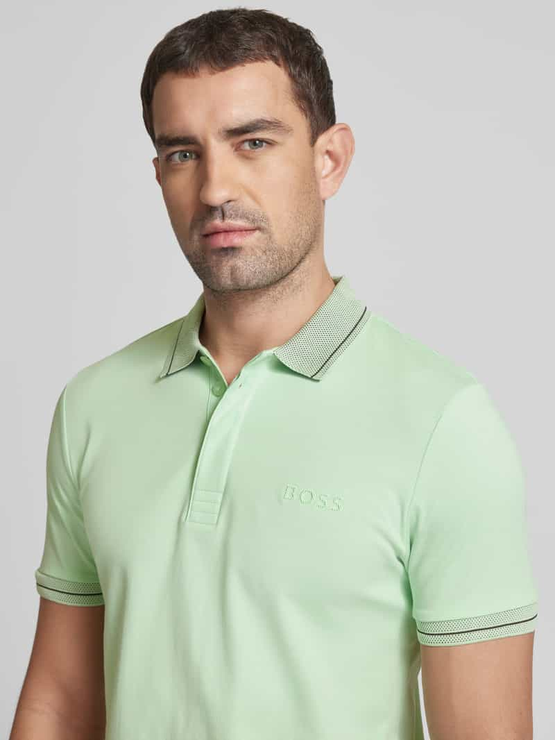 BOSS Green Poloshirt met labelprint model 'Paule'