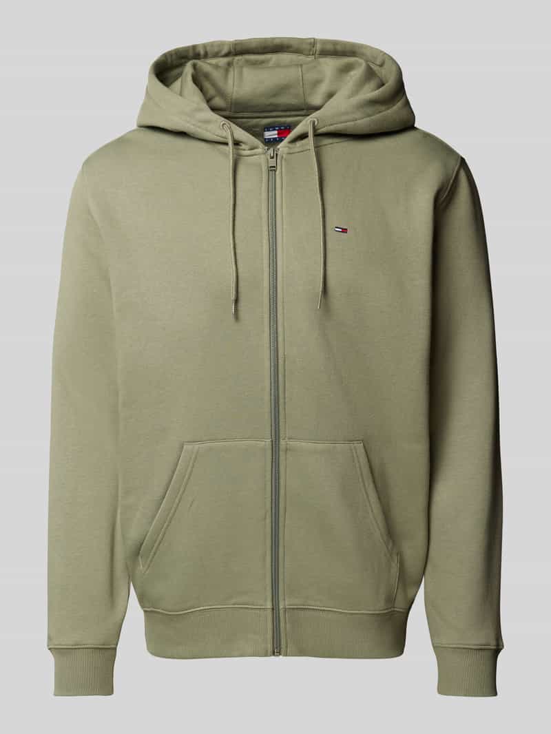 TOMMY JEANS Sweatshirt TJM REG S FLAG ZIP FLEECE THRU met geborduurd merklogo op borsthoogte