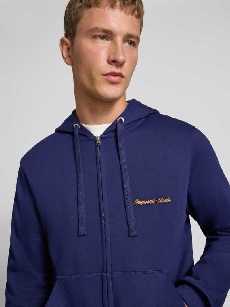 jack & jones Sweatjack met kangoeroezak en ritssluiting