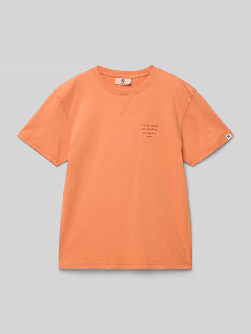 Garcia T-shirt met statementprint en ronde hals